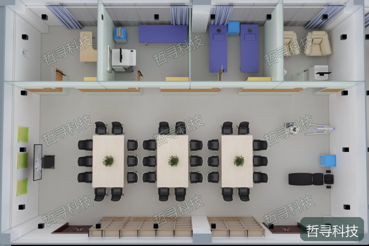 哲寻智慧健康小屋建设方案 · 健康小屋功能分区与空间布局示意